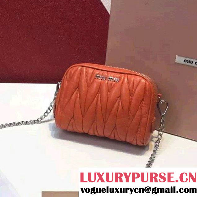 MiuMiu Mini Wax Lambskin Shouler Bag Orange (2A098-60050411 )