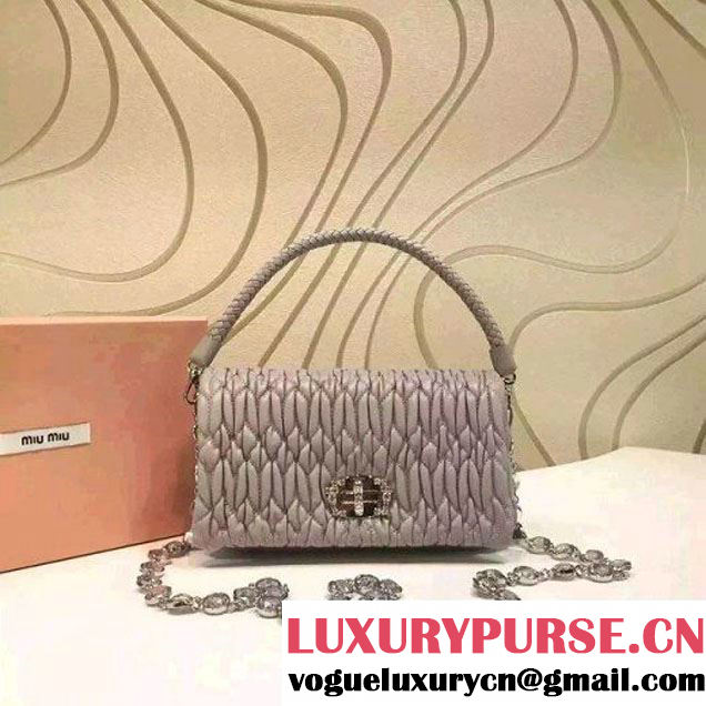 Miu Miu Lambskin Shoulder Bag 5BH012 Gray 2016 (2A137-6060702 )