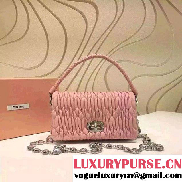 Miu Miu Lambskin Shoulder Bag 5BH012 Pink 2016 (2A137-6060704 )