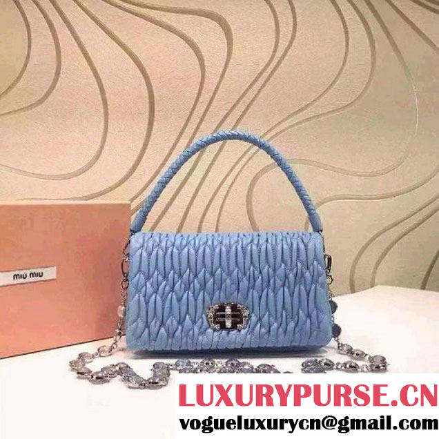 Miu Miu Lambskin Shoulder Bag 5BH012 Light Blue 2016 (2A137-6060705 )