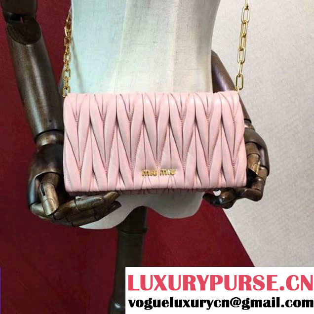 Miu Miu 5BH017 Lambskin Shoulder Bag Pink (2A098-6070820 )