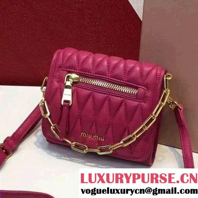 MiuMiu Chain Lambskin Chain Shoulder Bag RT0530 Rosy (2A098-6092225 )