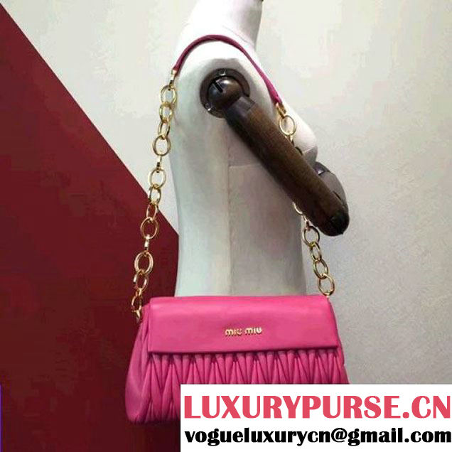 MiuMiu Lambskin Flap Shoulder Bag RP0350 Rosy (2A098-6092228 )