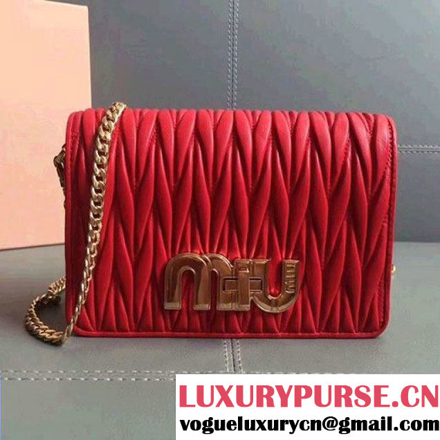 Miu Miu Clutch Bag With Miu Miu Logo Turn-Lock Clasp Red 2017 (JD-7091228 )