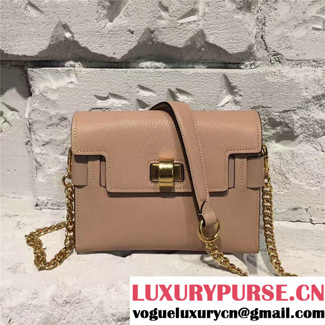 Miu Miu Madras Shoulder Snap Lock Calfskin Leather Small Satchel Bag Pre-Fall 2017 Collection Beige