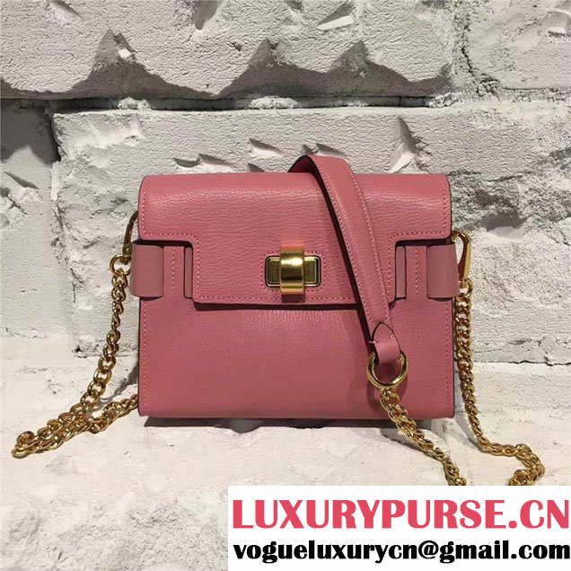 Miu Miu Madras Shoulder Snap Lock Calfskin Leather Small Satchel Bag Pre-Fall 2017 Collection Pink