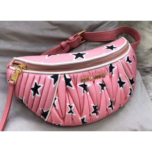 Miu Miu Matelassé Faille Belt Bag 5BL009 Pink 2018