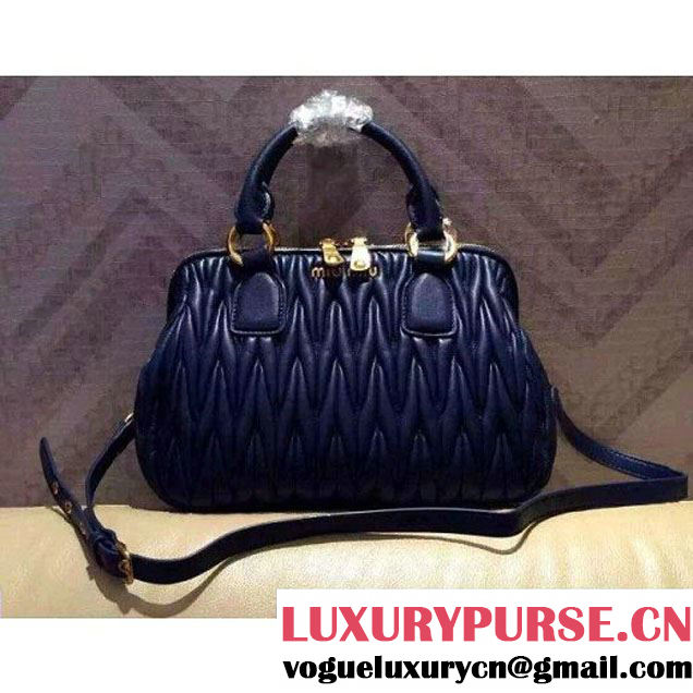 Miu Miu Nappa Leather Top Handle Bag Blue (1b016-042408 )