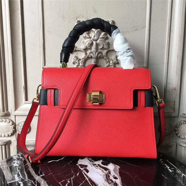 Miu Miu Madras Click Satchel 28cm Bag Goatskin Leather Fall Winter 2017 Collection Red Black