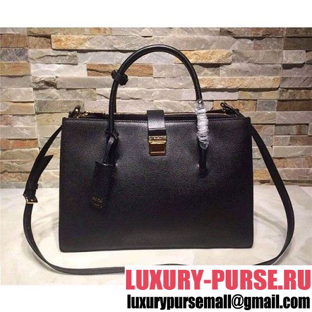 Miu Miu Black Calfskin (R1103C) Tote 2015 (AN-041104 )