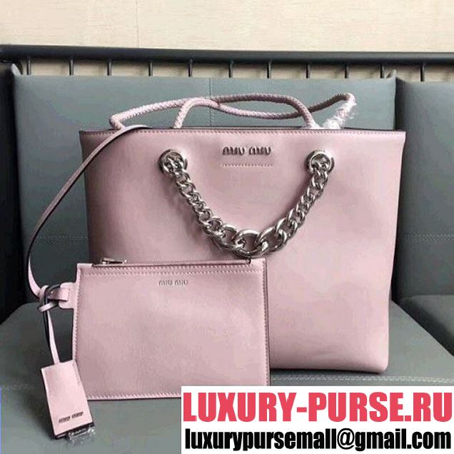 Miu Miu Calfskin Tote Bag With Pouch 5BG054 Pink (JD-8031601 )