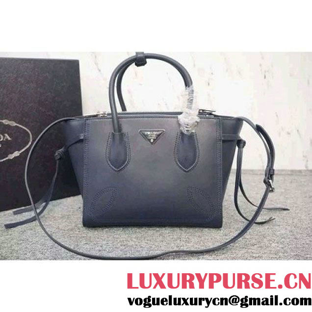 Prada B225R City Sport Leather Tote Dark Blue (WMJ-062612 )