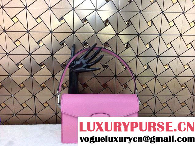 Prada Saffiano Leather Flap Bag in Pink