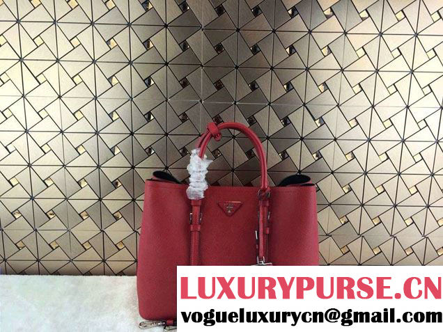 Prada Saffiano Cuir Leather Tote Bag BN2820 Red 2014