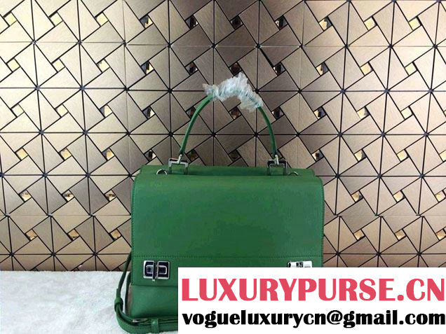 Prada Lux Calf Leather Briefcase Flap Bag BN2796 Green Fall 2014