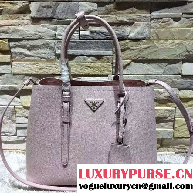 Prada BN2838 Saffiano Cuir Leather Double Bag Light Pink (2A193-6050610 )