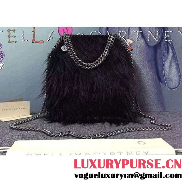 Stella McCartney Falabella Alter Fur Mini Tote Bag in Black (WJ-121351 )