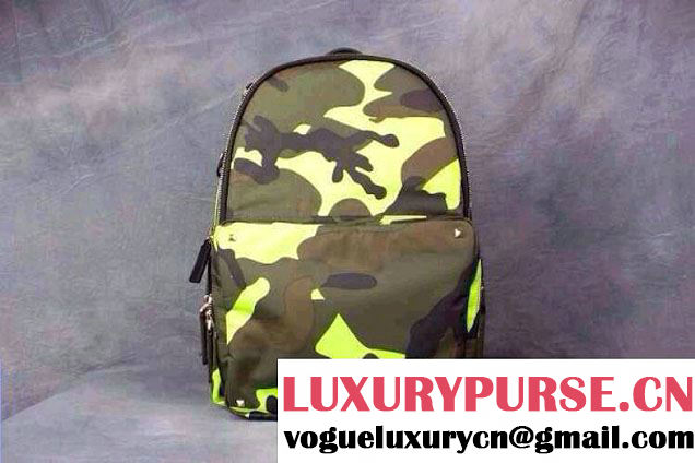 Valentino Camouflage Backpack in Yellow