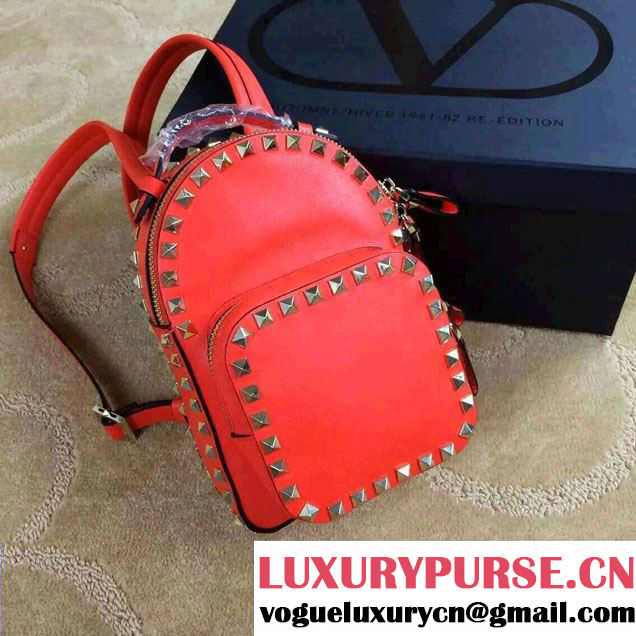 Valentino Rockstud Small Backpack Cerise 2015