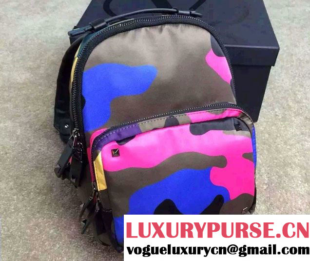 Valentino Psychedelic Camouflage Small Backpack 2015