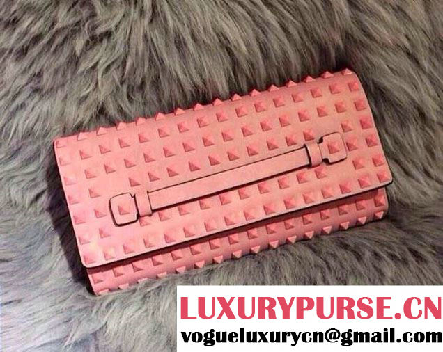 Valentino All Over Rockstud Clutch Bag Pink 2015