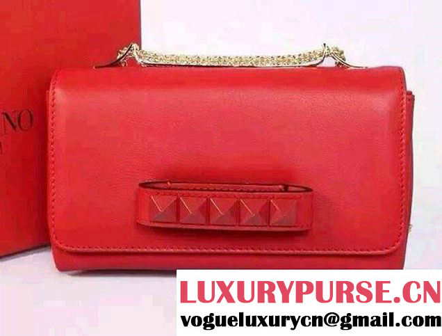 Valentino Va Va Voom Chain Shoulder Clutch Bag Red 2015