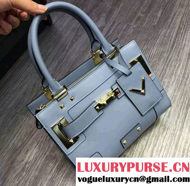 Valentino Small My Rockstud Double Handle Bag Sky Blue 2016