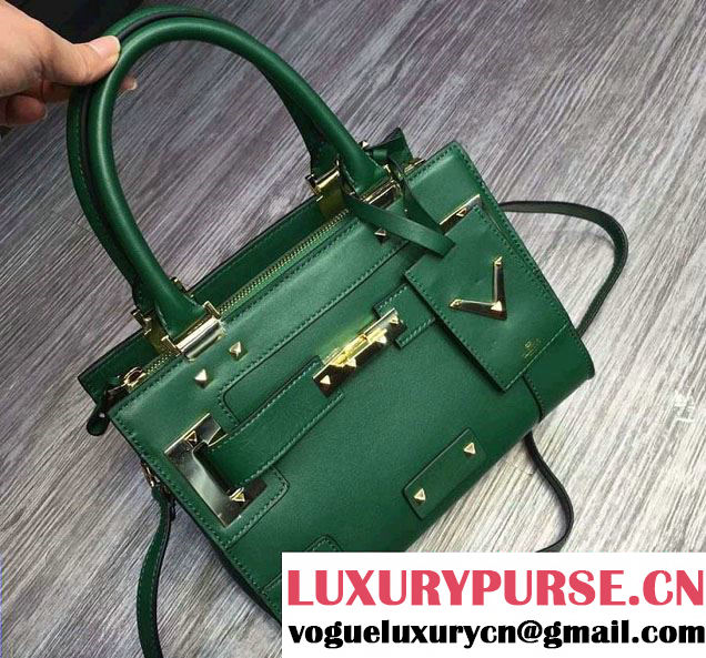 Valentino Small My Rockstud Double Handle Bag Green 2016