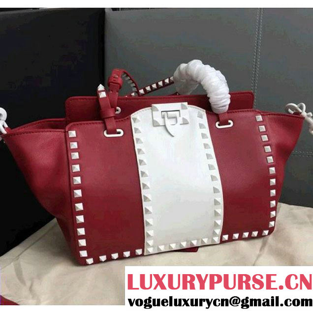 Valentino Free Rockstud Small Tote Red/White 2018 (JD-8011005 )