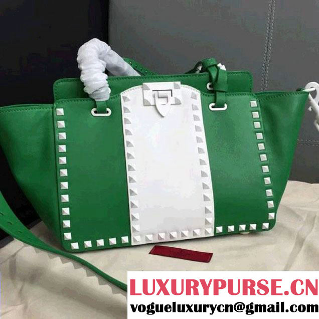 Valentino Free Rockstud Small Tote Green/White 2018 (JD-8011001 )