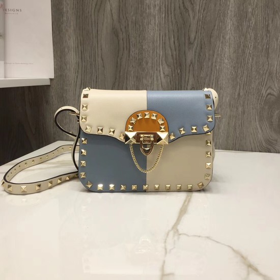 Valentino Original Leather cross-body bag 38021 blue&white