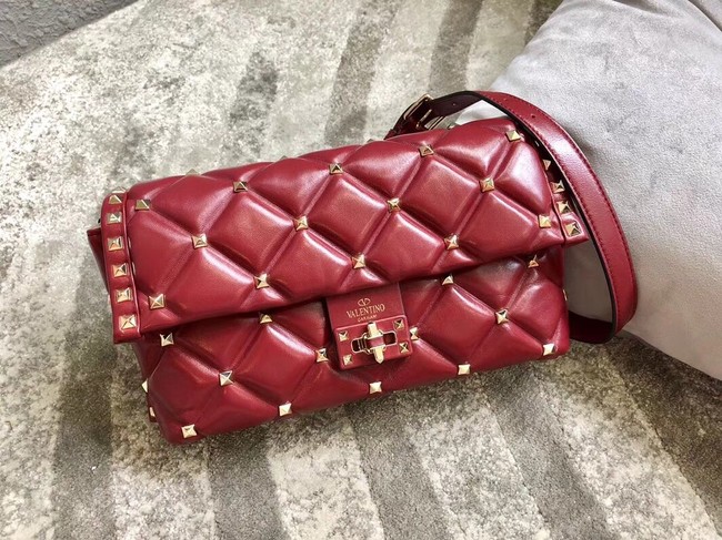 VALENTINO Candystud leather cross-body bag 9741 red