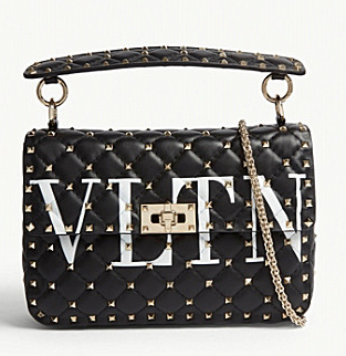 VALENTINO Rockstud spike medium shoulder bag 2601 black