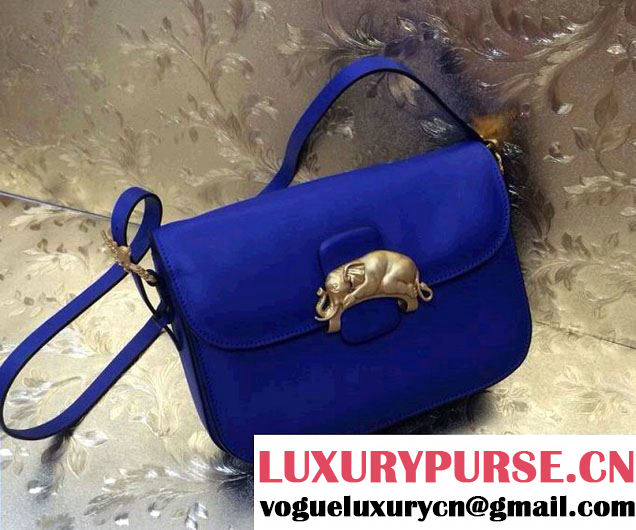 Valentino Elephant Scarab Flap Shoulder Bag Blue Fall 2014