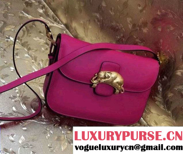 Valentino Elephant Scarab Flap Shoulder Bag Fushia Fall 2014