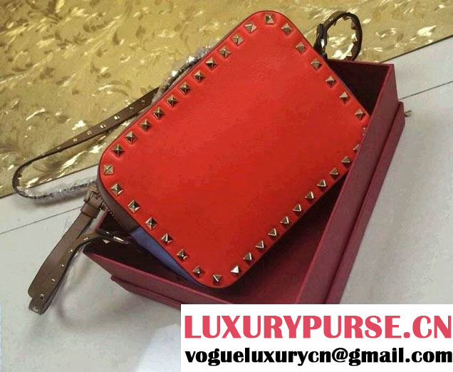 Valentino Colorblock Rockstud Shoulder Bag 00809 Orange Fall 2014