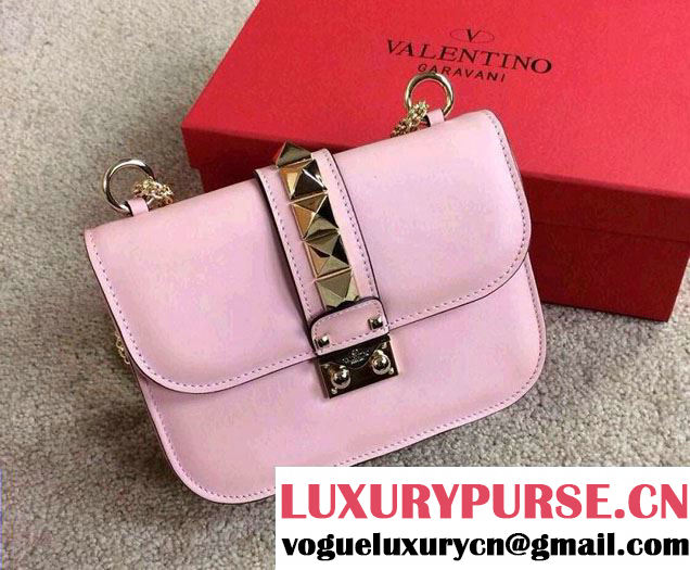 Valentino Rockstud Chain Shoulder Mini Bag Cherry Pink