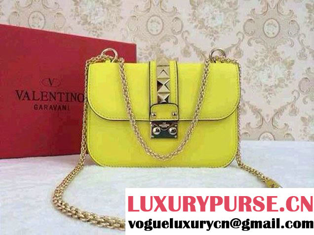 Valentino Rockstud Chain Shoulder Mini Bag Yellow