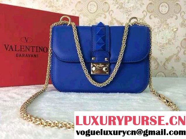 Valentino Rockstud Chain Shoulder Mini Bag Blue