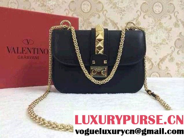 Valentino Rockstud Chain Shoulder Mini Bag Black