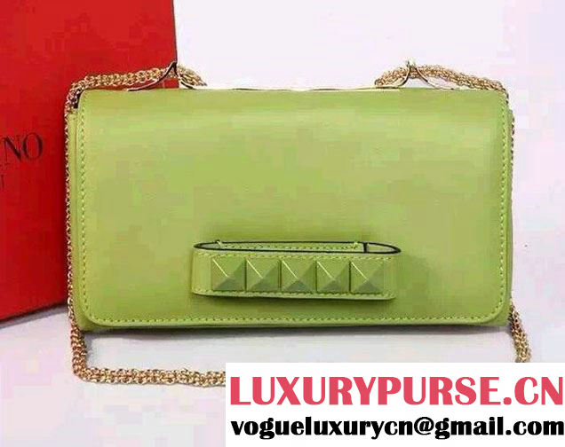 Valentino Va Va Voom Chain Shoulder Clutch Bag Green 2015