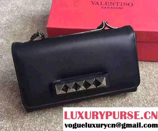 Valentino Va Va Voom Chain Shoulder Clutch Bag Black 2015