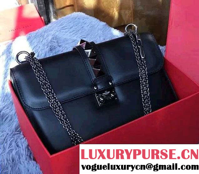 Valentino Rockstud Chain Shoulder Bag So Black