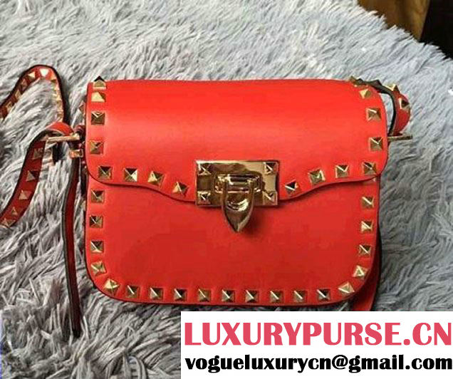 Valentino Rockstud Round Flap Shoulder Small Bag Cerise 2015/2016