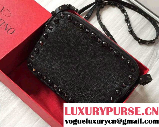 Valentino Rockstud Rolling Noir Cross Body Camera Bag 2016