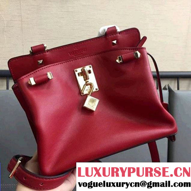 Valentino Joylock Small Handle Bag in Smooth Calfskin Red 2017 (JD-7112225 )