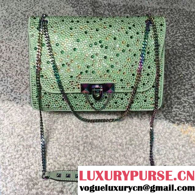 Valentino Embellished Demilune Shoulder Bag Green Spring 2018 (XYD-7112227 )