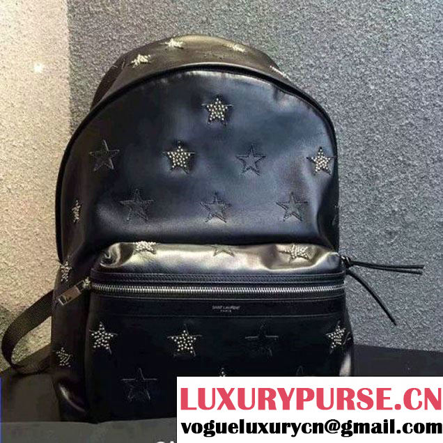 Saint Lautent 360206 Calfskin Backpack Wth Studs Stars (1A130-6072718 )