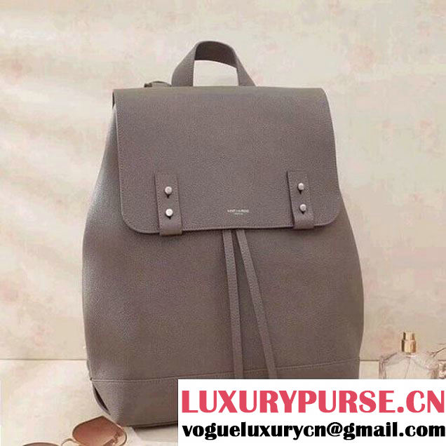 Saint Laurent Sac De Jour Backpack in Calfskin 480585 Grey (Nana-8030803 )