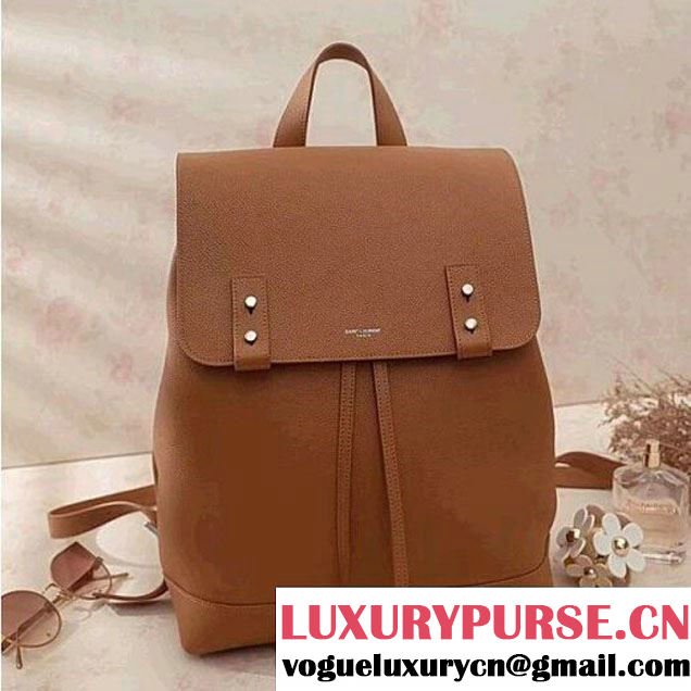 Saint Laurent Sac De Jour Backpack in Calfskin 480585 Tan (Nana-8030801 )